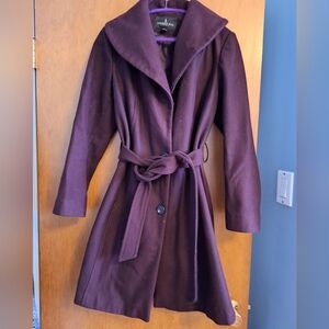 Lg London Fog Pea Coat Purple Plum Wool